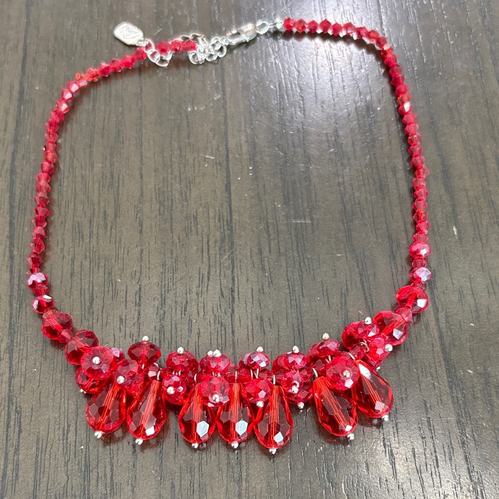 Elegant Red Crystal Necklace